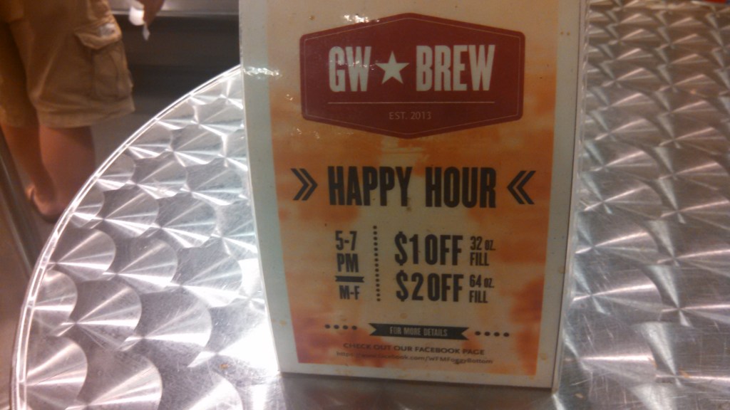 Details on the growler happy hour
